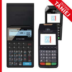 Kasa fiskalna Posnet Ergo online + terminal płatniczy Ingenico Desk 2600 i PIN pad Desk 1600